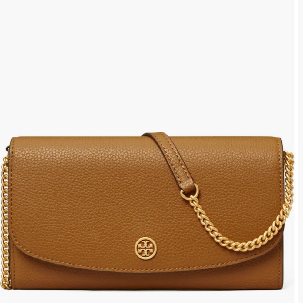 Tori Burch Brown Crossbody Bag with Gold Hardware